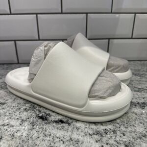J Slides Beach Slides White Eva Serene Squish Size 8 Women's Comfort Slip On New